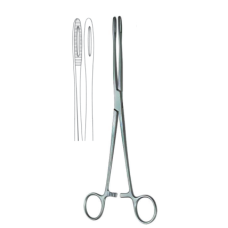 Щипці foersters, зубчасті, прямі, вузькі зупці 25 см gw360.25