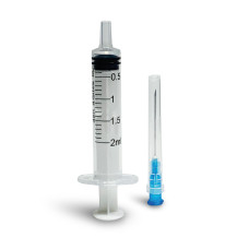 Шприц ін’єкційний 3-х компонентний OMTech™  2 мл, Luer  Slip з голкою  0,60 мм x 25 мм  (23G) - 100 шт
