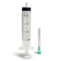 Шприц ін’єкційний 3-х компонентний OMTech™, 20 мл, Luer Slip з голкою 0,80 мм x 38 мм (22G)  - 60 шт