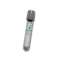 Пробірка вакуумна 2 мл, для забору крові з натрій фторид та калій оксалат 13*75 мм OMTech, стерильна, з сірою кришкою - 100 шт.