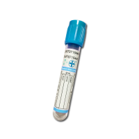 Пробірка 4 мл вакуумна для забору крові з цитратом натрію 3,8%, 13*75 мм стерильна OMTech з блакитною кришкою - 100 шт