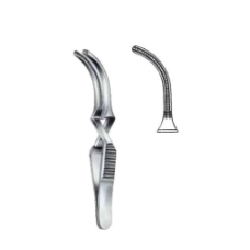 Затискач (кліпса, клема) типу бульдог дебейки з кінчиком 25 мм, вигнутий 8 см cv393.07